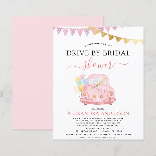 Papier Volet budget par Fête des mariées rose pâle (Devant / Derrière)