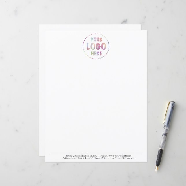 Papier Votre Logo Ici Entreprise En-tête Promotionnel (Devant/Arrière en situation)