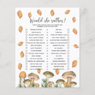 Papier Voudrait-elle - Automne champignons Baby shower Je