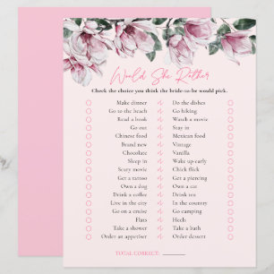 Papier Voudrait-Elle Jeu de Fête des mariées florale ro