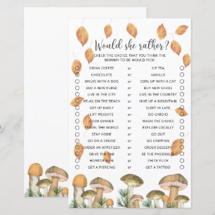 Papier Voudrait-Elle Plaire - Champignons Baby shower Jeu