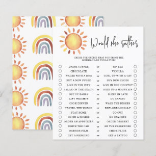 Papier Voudrait-elle plutôt - jeu de baby shower