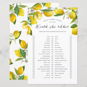 Papier Voudrait-elle plutôt, Jeux de douche nuptiale Lemo