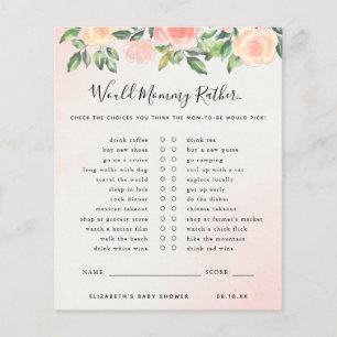 Papier Voudrait Maman Plutôt   Jeu Baby shower