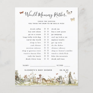 Papier Voudrait Maman Plutôt   Jeu Baby shower