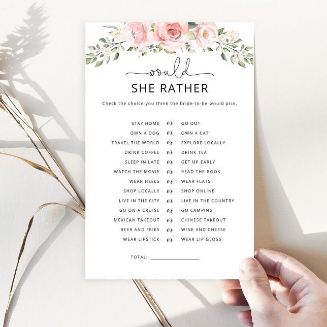 Papier Voulait-elle plutôt le jeu de douche nuptiale (Créateur téléchargé)