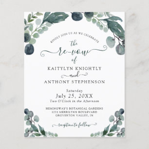Papier Vow Renewal Eucalyptus Green Budget Invitation