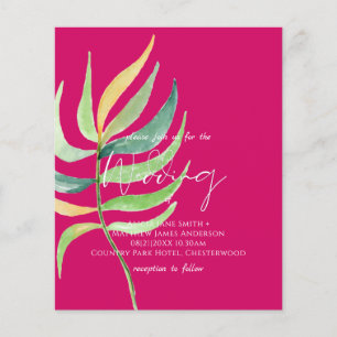 Papier Vrai couleur TROPICAL LEAF Budget Mariage invite