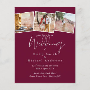Papier Vrai couleurs PHOTO Collage Mariage Invitations bu