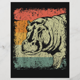 Papier Vraiment Vintage Hippopotame Hippo Hippo Lover