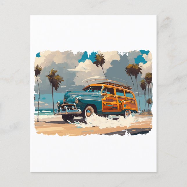 Papier Wagon classique en bois (Devant)