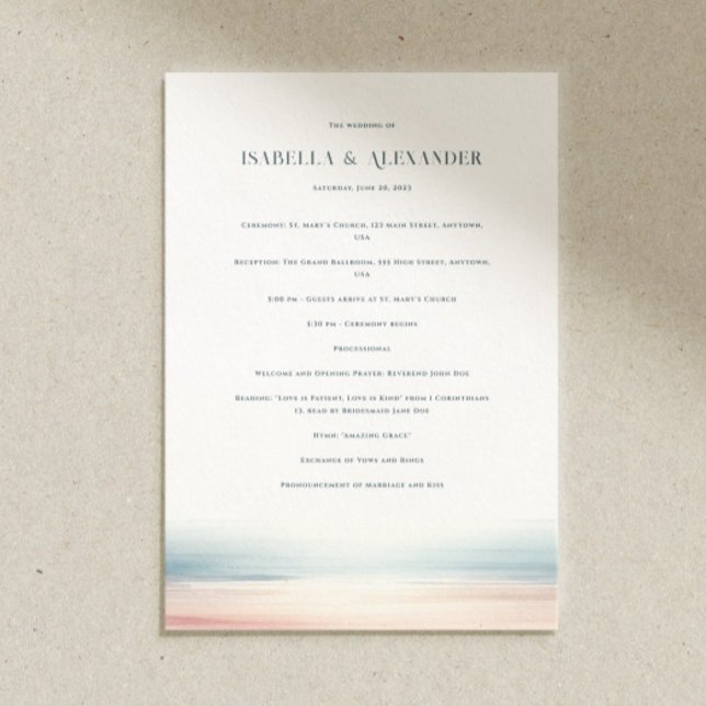 Papier Wailea Wedding Program (Créateur téléchargé)