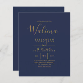 Papier WALIMA Budget Marine Blue Gold Mariage bilingue