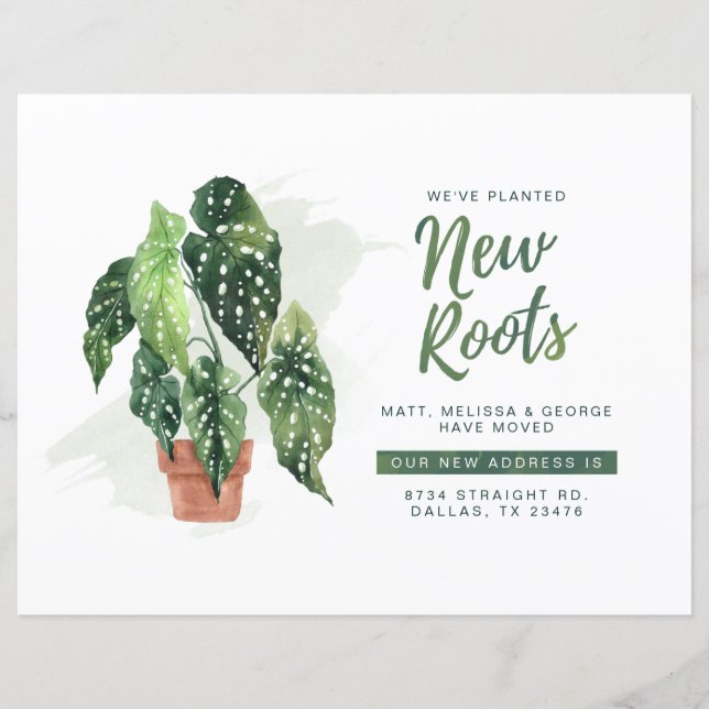 Papier Watercolor Change of Address Moving Announcement  (Devant)