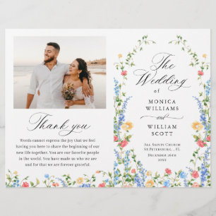 Papier Watercolor Meadow Fleur sauvage Boho Wedding Progr