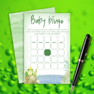 Papier Watercolor Princess Frog Baby shower jeu de bingo