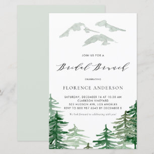 Papier Watercolor Woodland Bridal Brunch Invitation