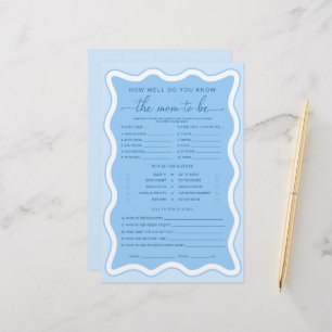 Papier Wave Blue Comme Vous Connaissez Bien Le Jeu Maman-