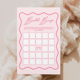 Papier Wavy Pink Bow Fête des mariées Bingo Jeu