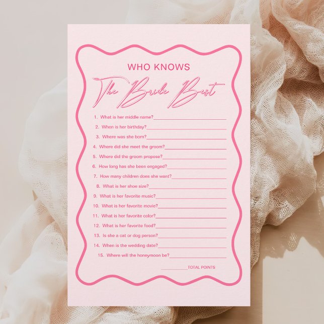 Papier Wavy Pink Fête des mariées qui connaît la meilleur (Créateur téléchargé)