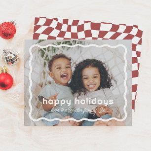 Papier Wavy Retro Noël Photo Holiday Budget