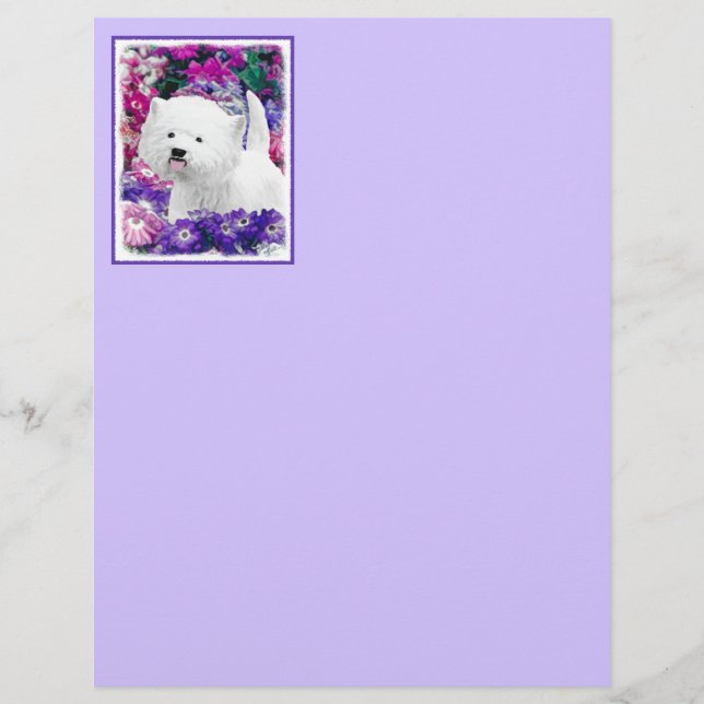 Papier West Highland White Terrier Peinture Chien Art (Devant)