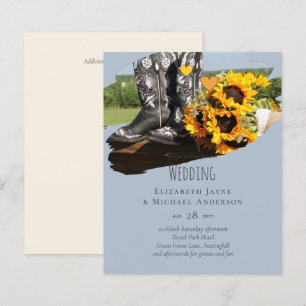 Papier Western Boots tournesol Mariage rustique