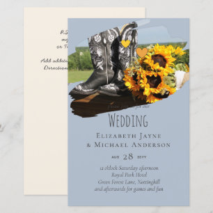 Papier Western Boots tournesol Mariage rustique