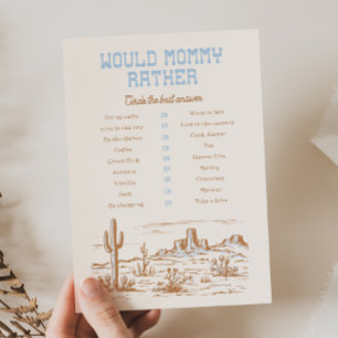 Papier Western Will Mommy Plutôt Baby shower Jeu