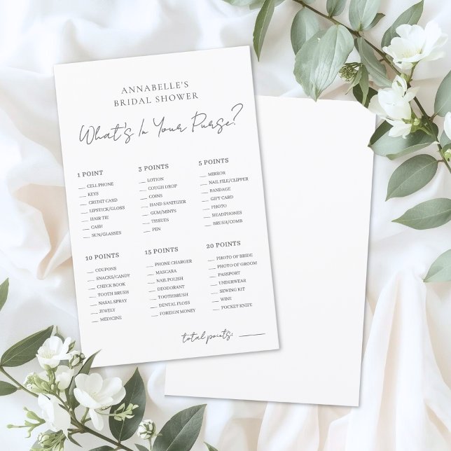 Papier What's In Your Purse Bridal Shower Game (What's In Your Purse Bridal Shower Game)