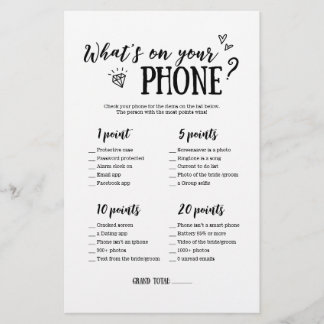 Papier What's On Your Phone Game for Fête des mariées