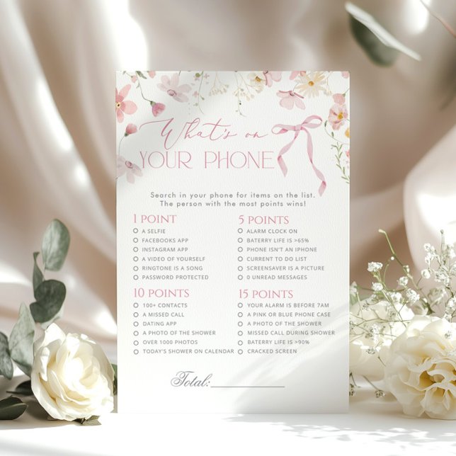 Papier Whats on your phone Wildflower Pink Whimsical Bow (Créateur téléchargé)