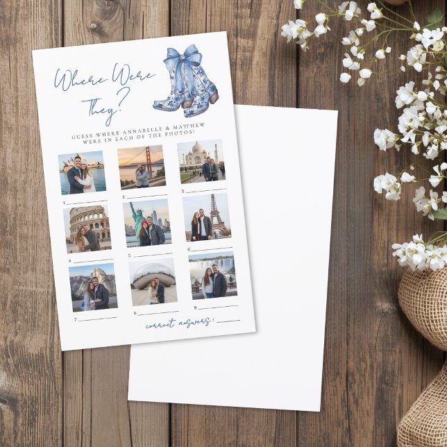 Papier Where Were They Rustic Bridal Shower Game (Where Were They Rustic Bridal Shower Game)