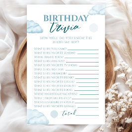 Papier Whimsical Baby Blue Watercolor Birthday Trivia