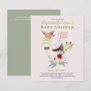 Papier Whimsical TEA PARTY Baby shower Bois Animaux