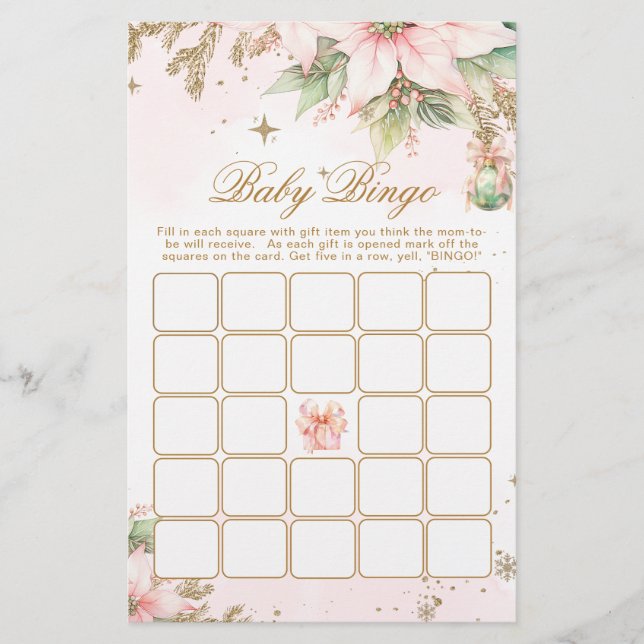 Papier Whimsical Winter Bingo Gold Blush jeu (Devant)