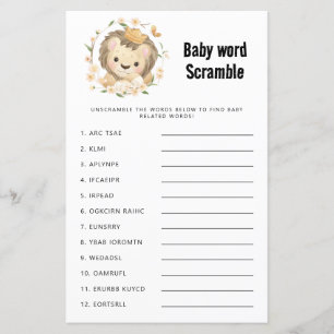 Papier Whimssical Lion King Baby shower Word Scramble Jeu