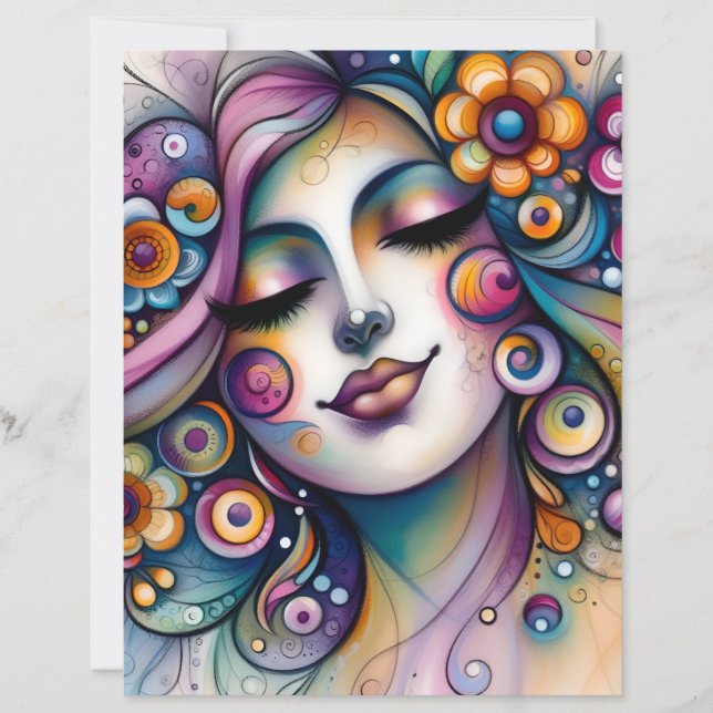 Papier Whispering Whimsical Woman Scrapbook Paper (Devant)
