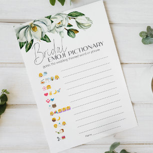 Papier White Magnolia Fête des mariées jeu Emoji Pictiona