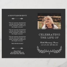 Papier White Wreath Celebration of Life Funeral Program