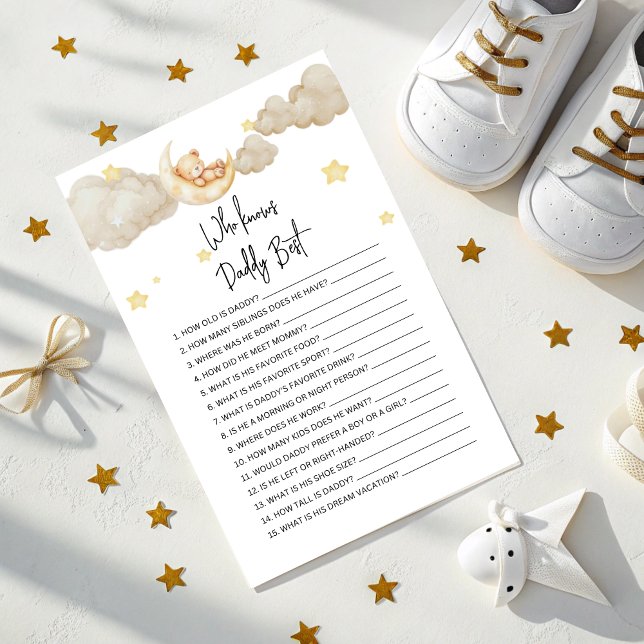 Papier Who Knows Daddy Best baby shower Game  (Créateur téléchargé)