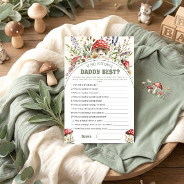 Papier Who knows daddy best Baby Shower Game Card