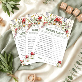 Papier Who knows mommy best Baby Shower Game Card