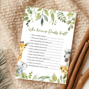Papier Wild One Baby shower Qui connaît Daddy Best Game