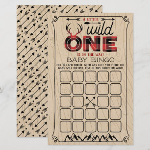 Papier Wild One Boys Rustic Plaid Lumberjack Baby Bingo