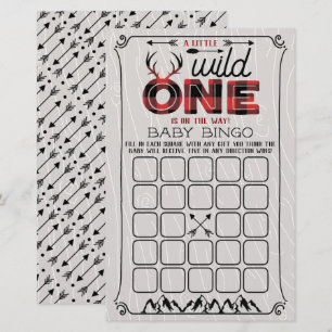 Papier Wild One Boys Rustic Plaid Lumberjack Baby Bingo