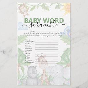 Papier Wild One Safari Baby shower Jeu