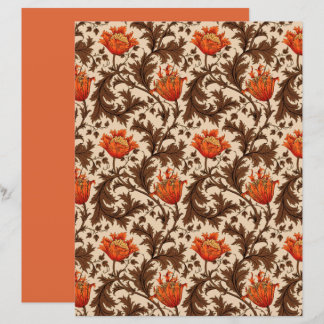 Papier William Morris Anemone, Beige, Brown & Rust Orange