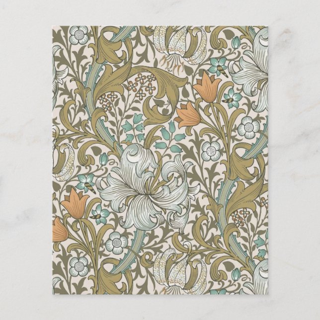 Papier William Morris Golden Lily Blue Gold Classic (Devant)