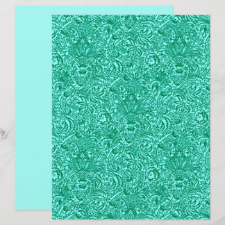 Papier William Morris Indian, Turquoise et Light Aqua